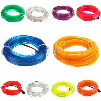 Flexible EL Wire Neon Lights 1/3/5m LED Lamp Rope Tube for Party Car Decor