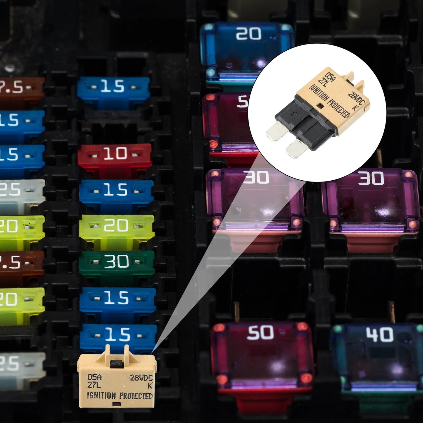 3Pcs 5A Circuit Breaker Blade Style Fuse for Car Marine 28V