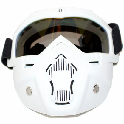 Full Face Paintball Airsoft Mask Goggle for Motorcycle - White