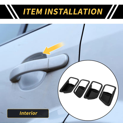 Carbon Fiber Interior Door Handle Bowl Covers for Toyota Tundra (2022-2024)