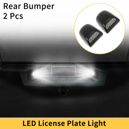 License Plate Lights White Red for Chevrolet Silverado for GMC Clear Lens