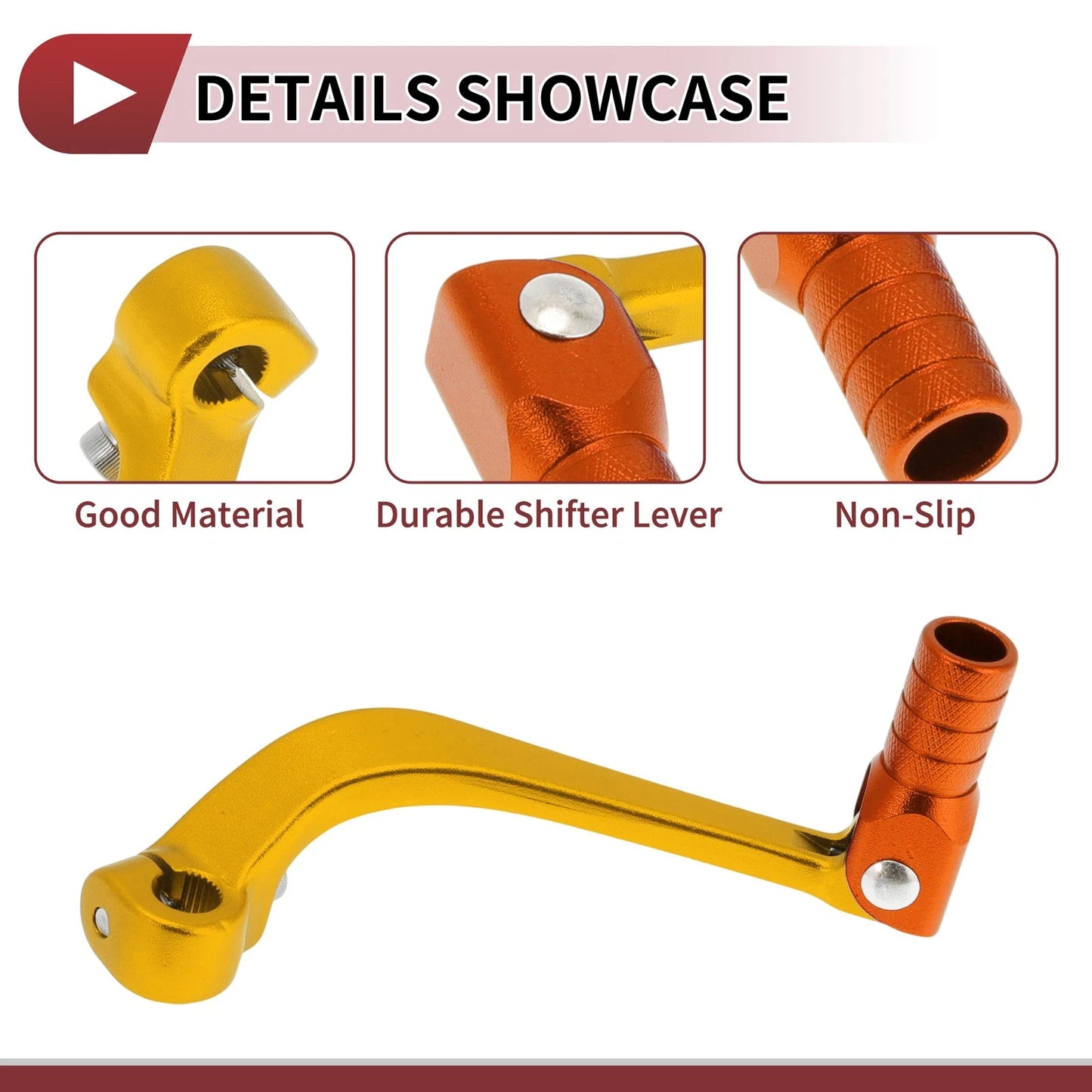 Gold Tone & Orange Motorcycle Gear Shifter Lever for Honda CRF110F