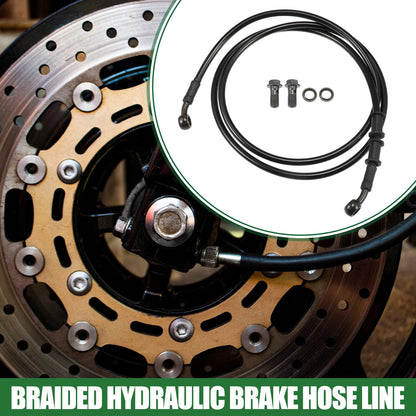 150cm Braided Hydraulic Brake Line Oil Hose Black Army Green for Motorcycle
