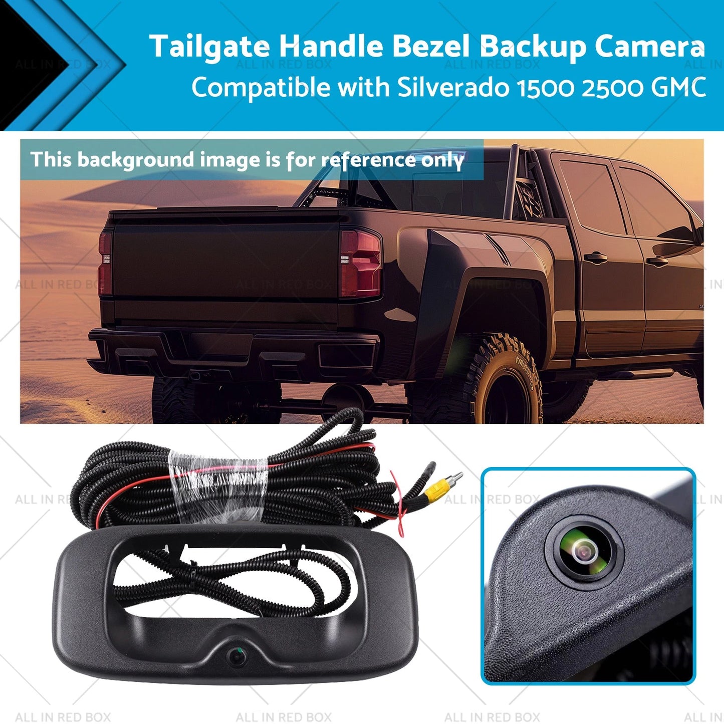 Tailgate Handle Bezel Backup Camera for GMC Silverado 1500 2500 (1999-2006)