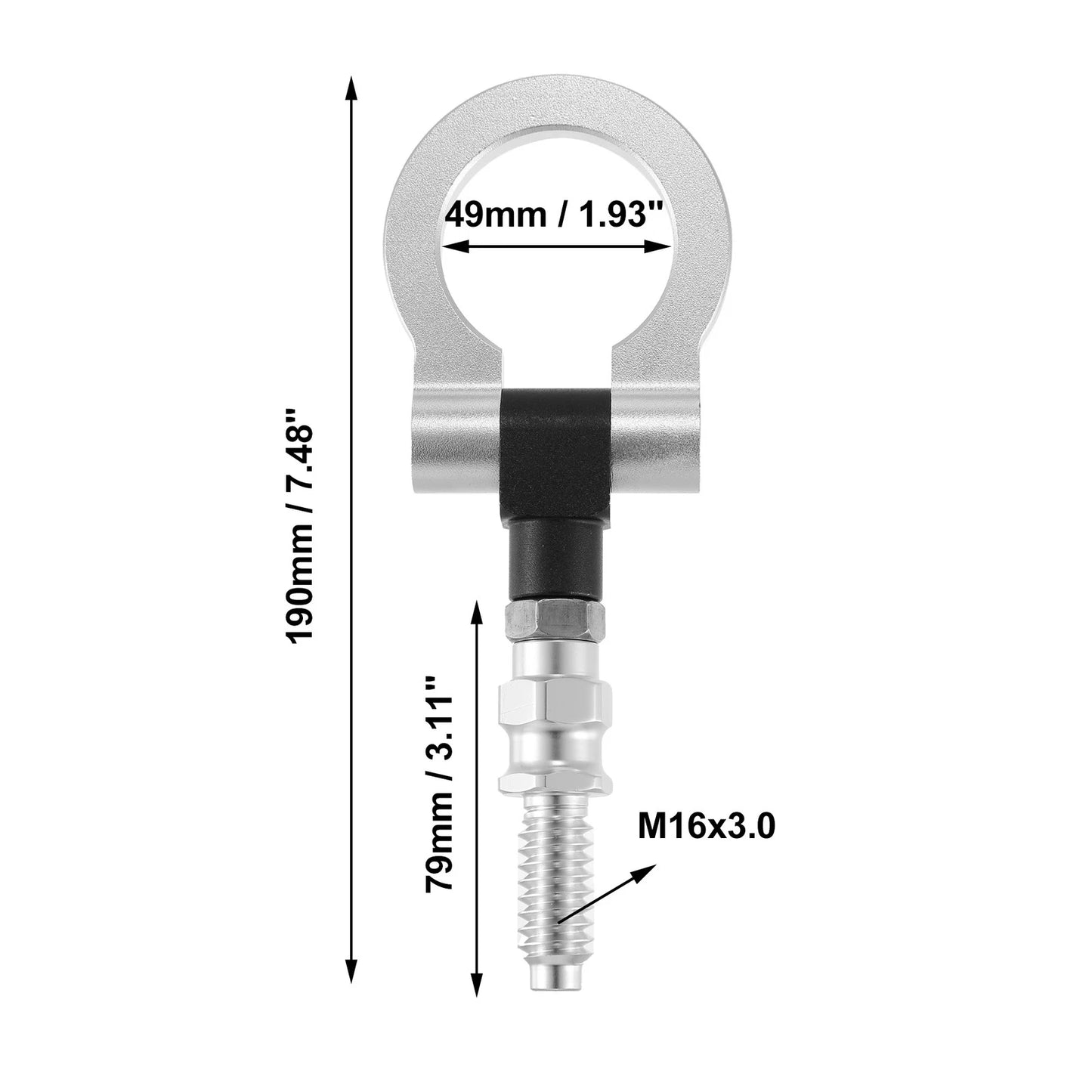 Front Tow Hook for BMW 325i 335i - Silver Tone (2006-2013)