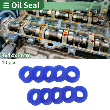 Oil Seal 8x14x6mm Rotary Shaft Seal TPU High Pressure Blue 10
