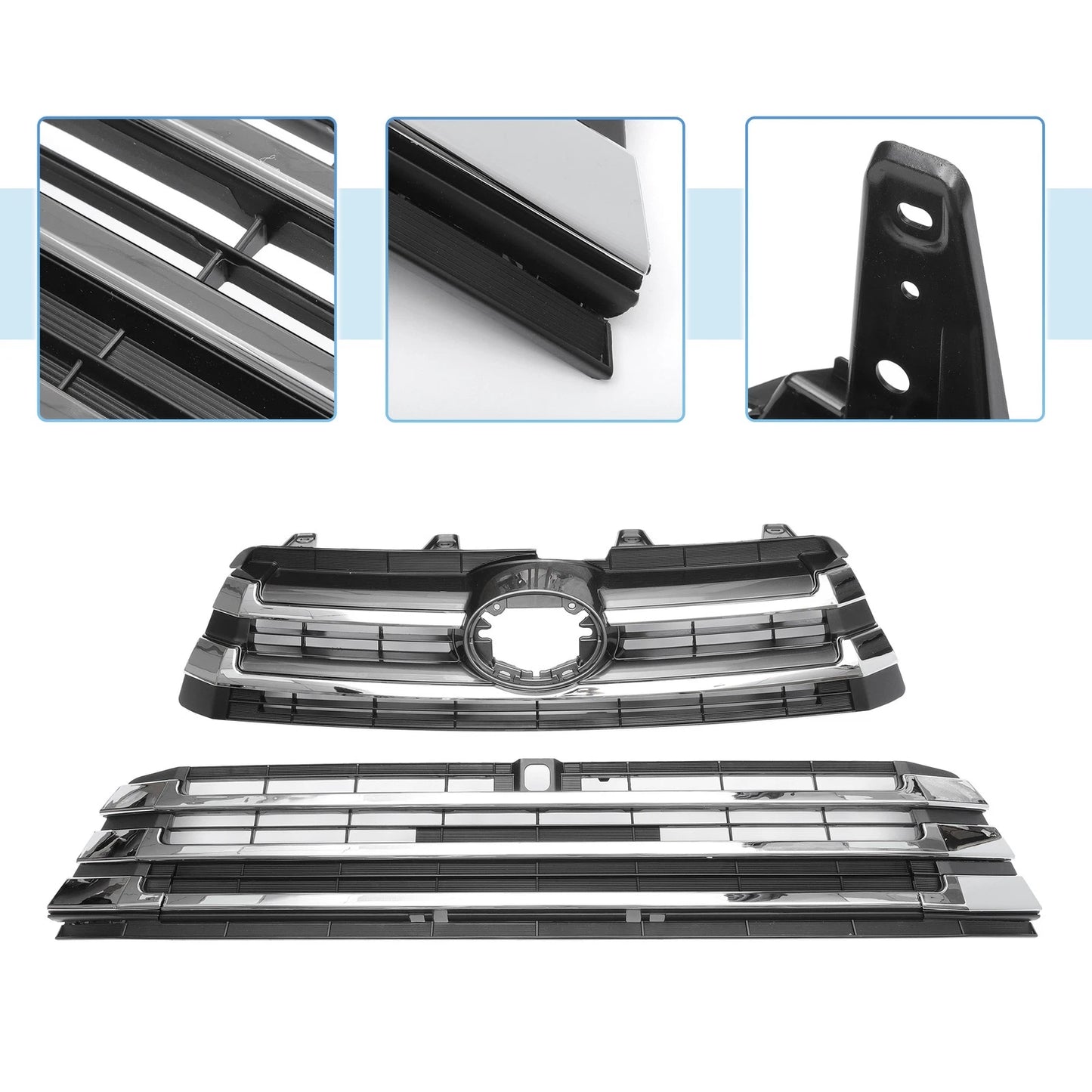 Front Lower Upper Bumper Grille for Toyota Corolla (2020-2022) Black