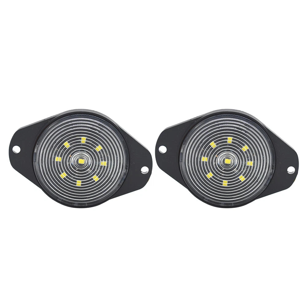 2 x Round 9 LED Side Marker Lights for Car, Bus, Truck, Trailer