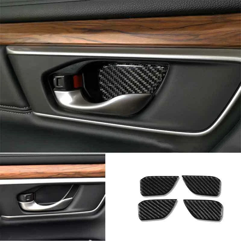 4pcs Carbon Fiber Door Dish Covers for Honda CR-V 2017-2021