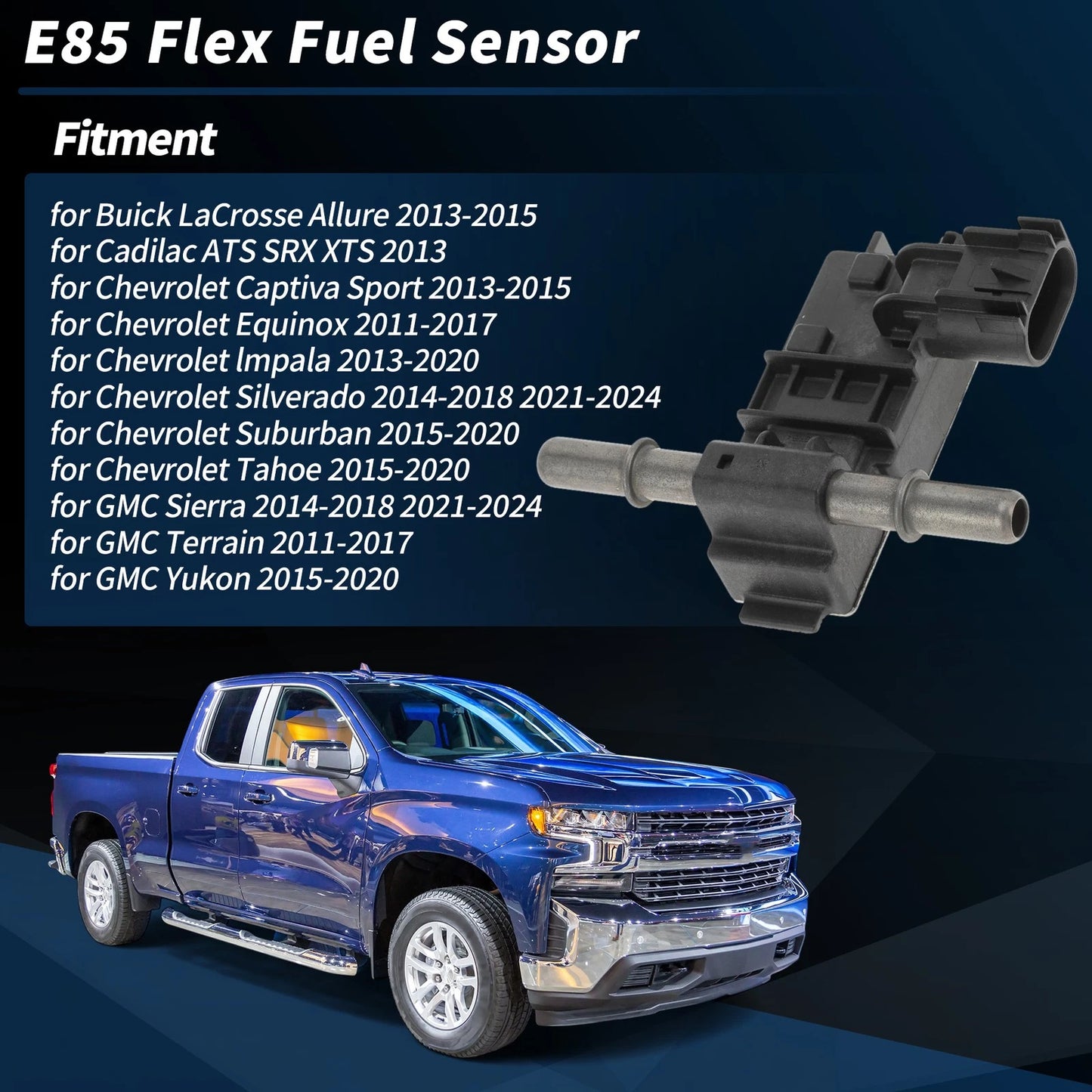 E85 Flex Fuel Sensor for Chevrolet Silverado 1500 (2014-2018)