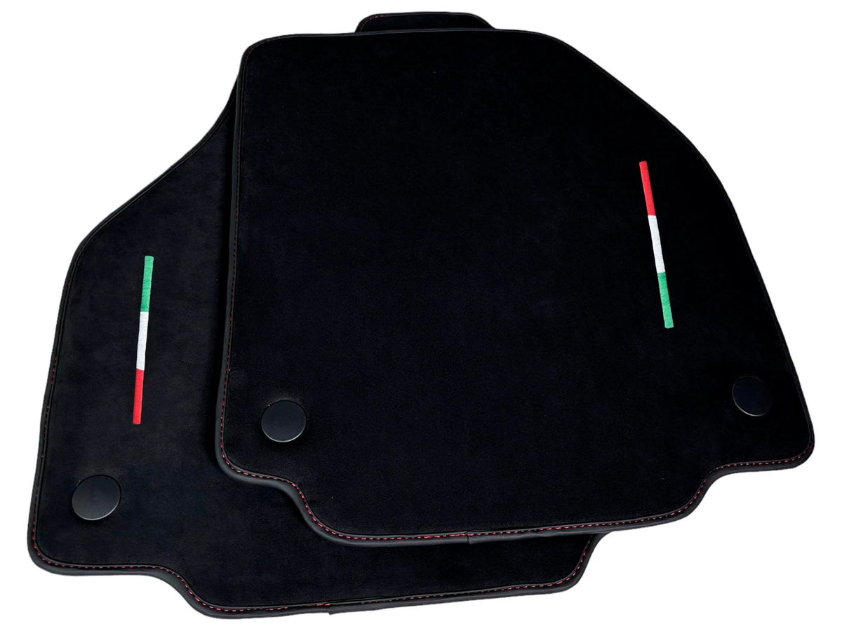 Black Alcantara Floor Mats for Ferrari 488 Spider (2015-2020)