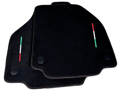 Black Alcantara Floor Mats for Ferrari 488 Spider (2015-2020)