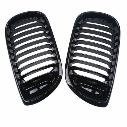 Gloss Black Front Kidney Grille Cover for BMW E46 Sedan Touring (2001-2005)