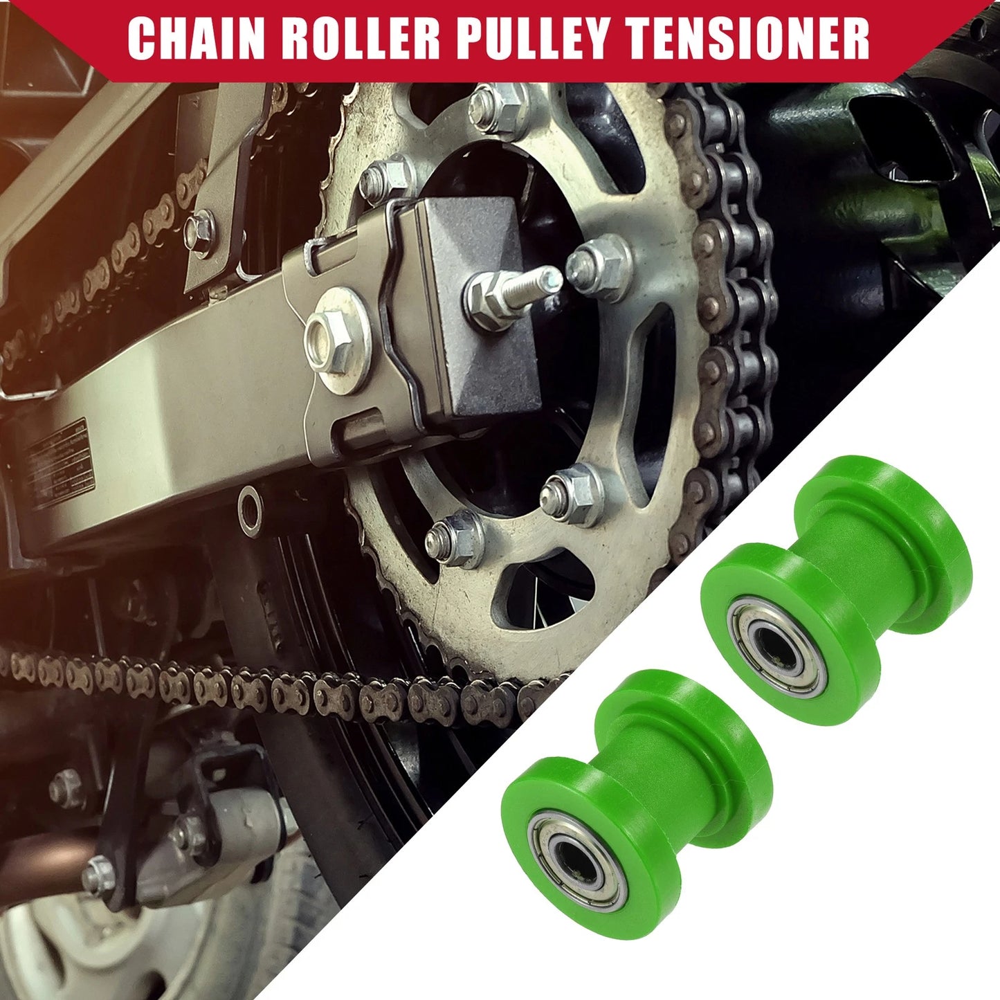 8mm Chain Roller Pulley Tensioner 2 x Set for Motorcycle Mini Bike ATV