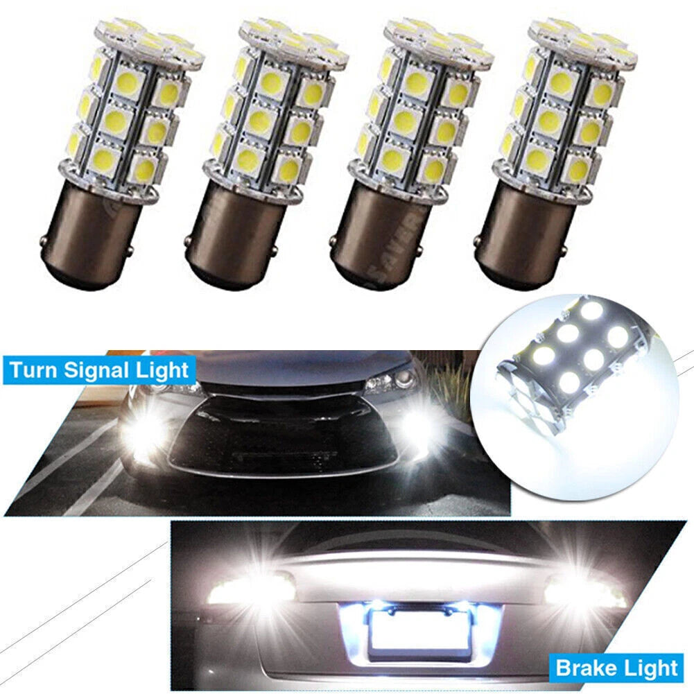 4 x BA15D 5050 27 SMD White Marine Boat Cabin Lamp Bulb
