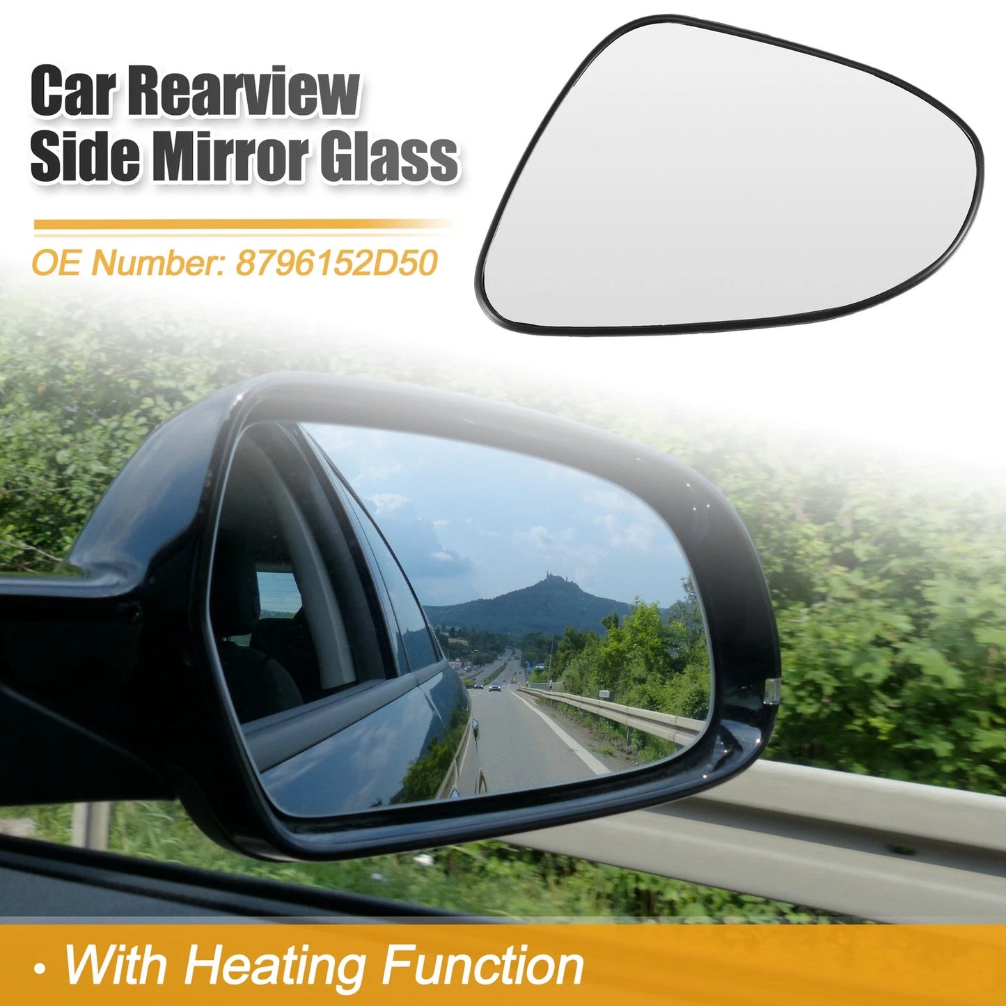 Left Side Rearview Heated Mirror Glass for Toyota Prius C (2012–2015)
