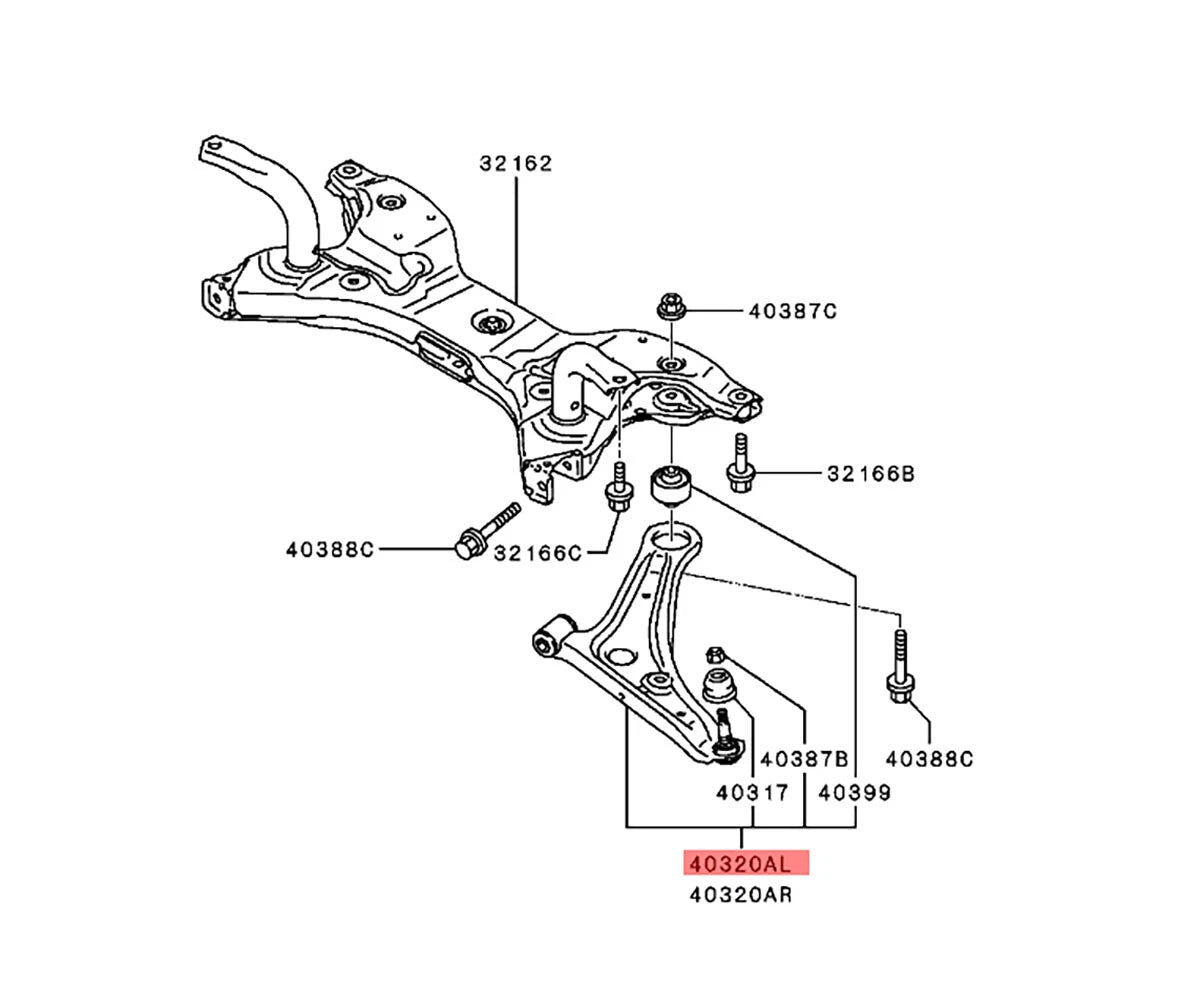 Lower Control Arm for Mitsubishi Mirage Hatchback (2012-2022)