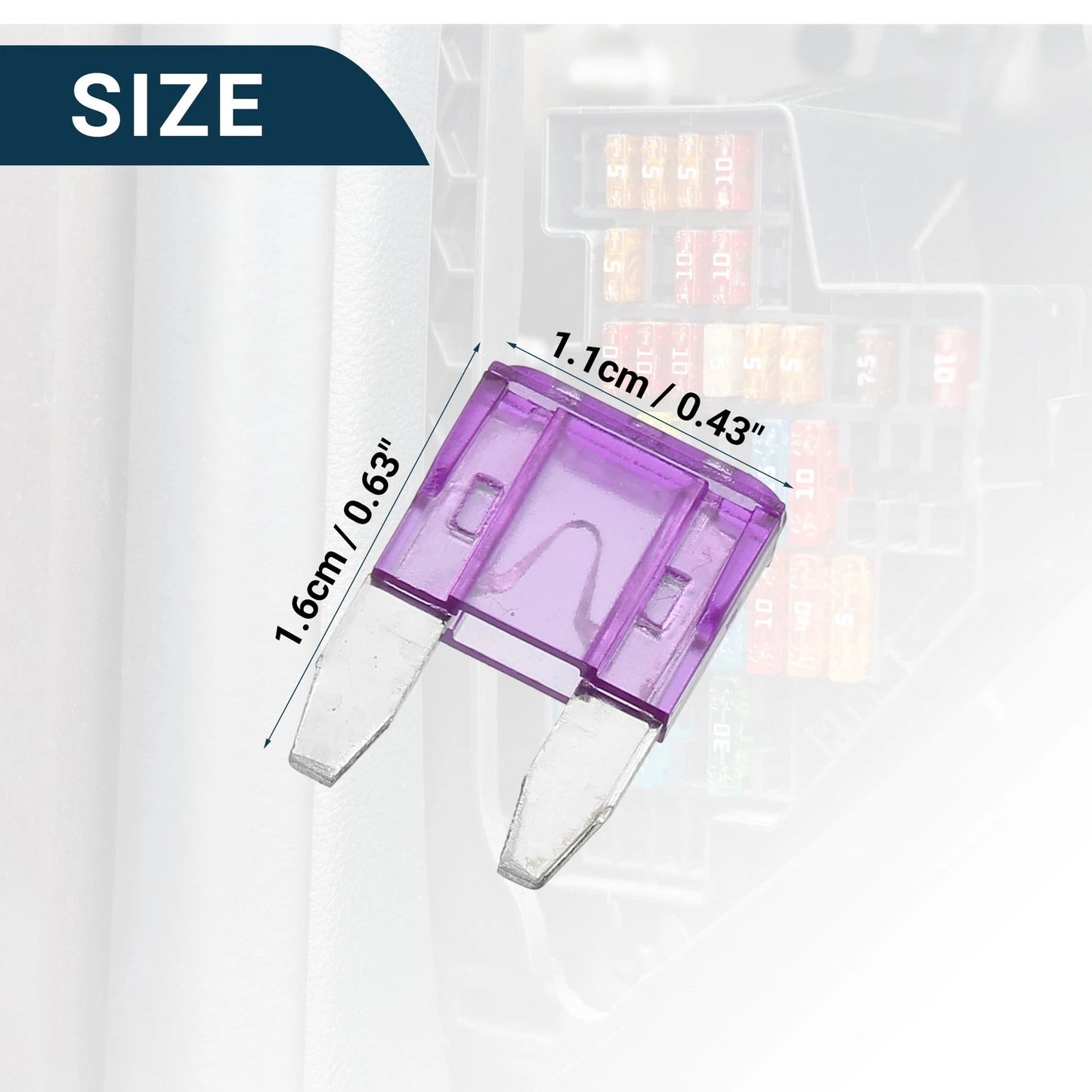 3A Mini Blade Fuses 20 x Short Circuit Protection for Car - Purple