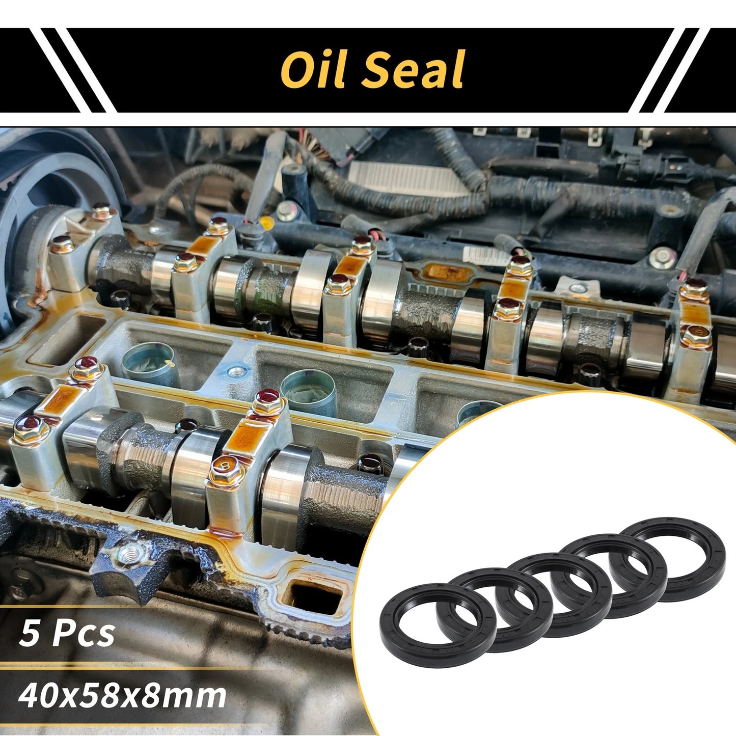 Oil Seal / 40x58x8mm / Rotary Shaft Seal NBR Rubber for Make Model