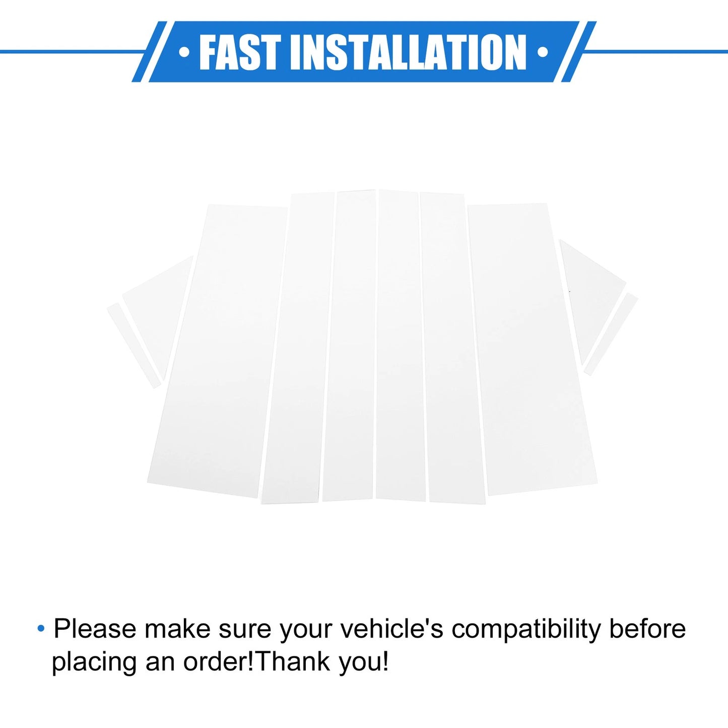 10 x Pillar Door Window Trim Covers for Chrysler Town & Country - Silver Tone