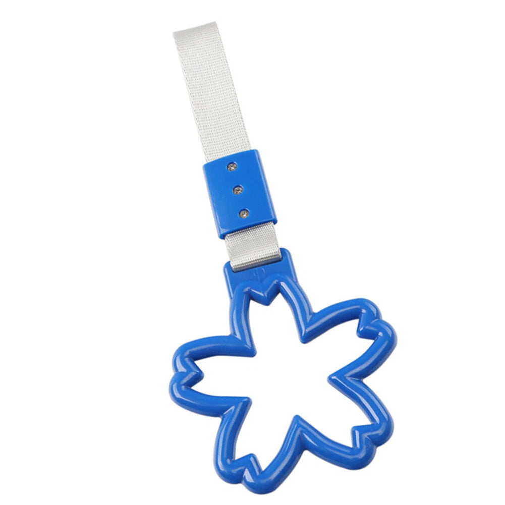 Blue Cherry Blossom Ring Handle Strap for Train Bus Charm Tools