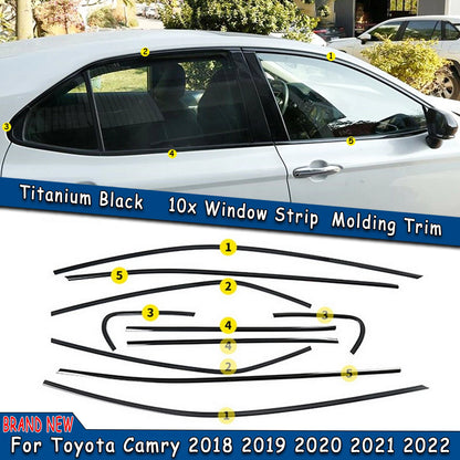 10 x Window Cover Trim Strips for Toyota Camry (2018-2024) Stainless Steel