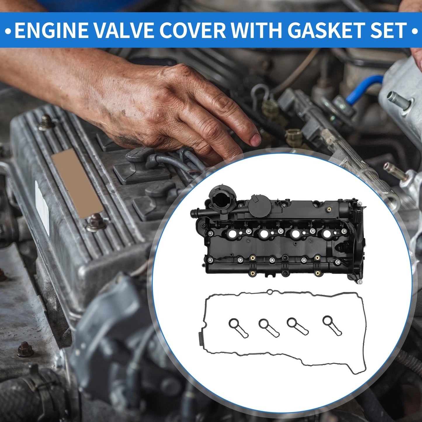 Front Engine Valve Cover with Gasket for BMW X3 (2008-2010)