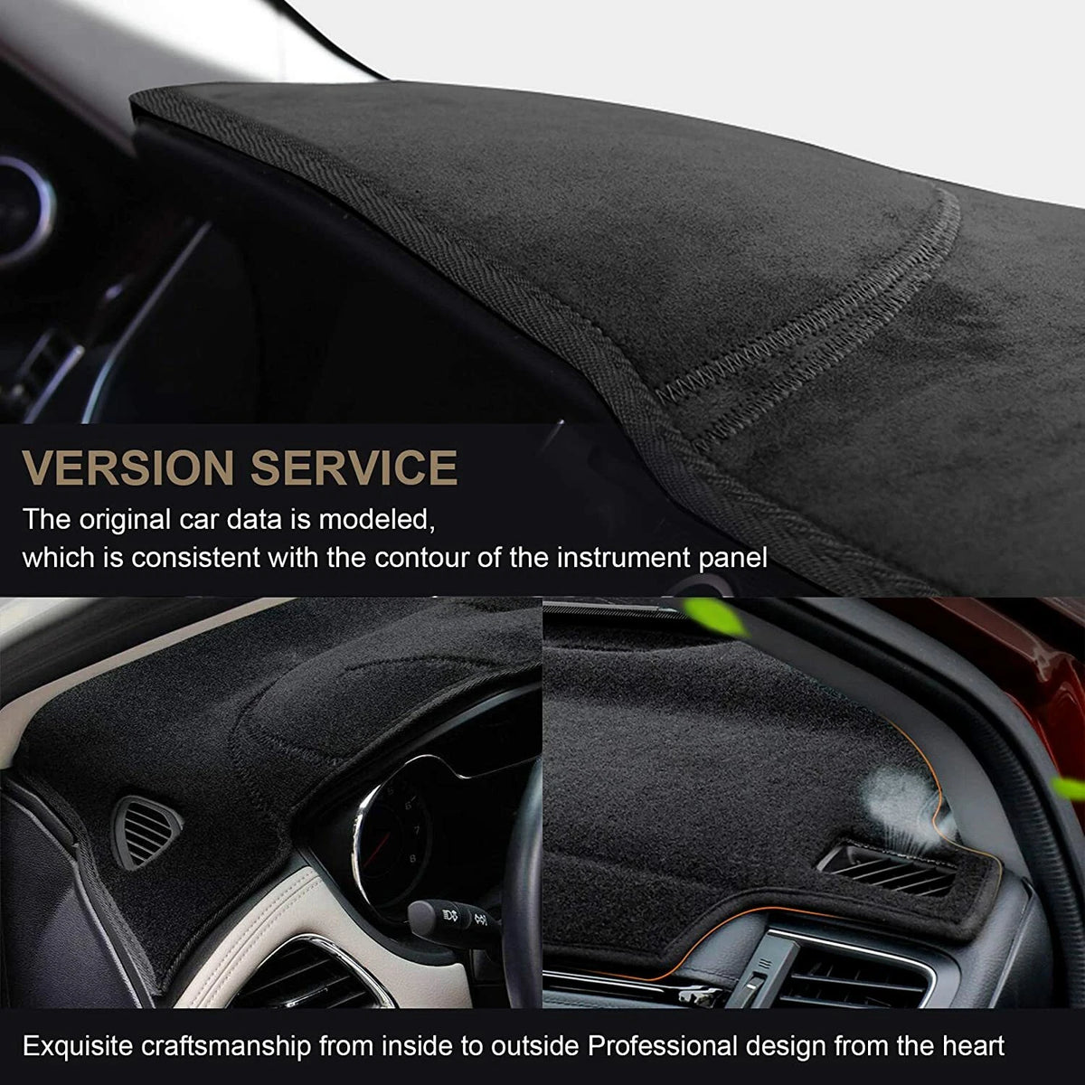 Dash Mat for Toyota Landcruiser 200 Series 2015-2023 Dashboard Cover Black