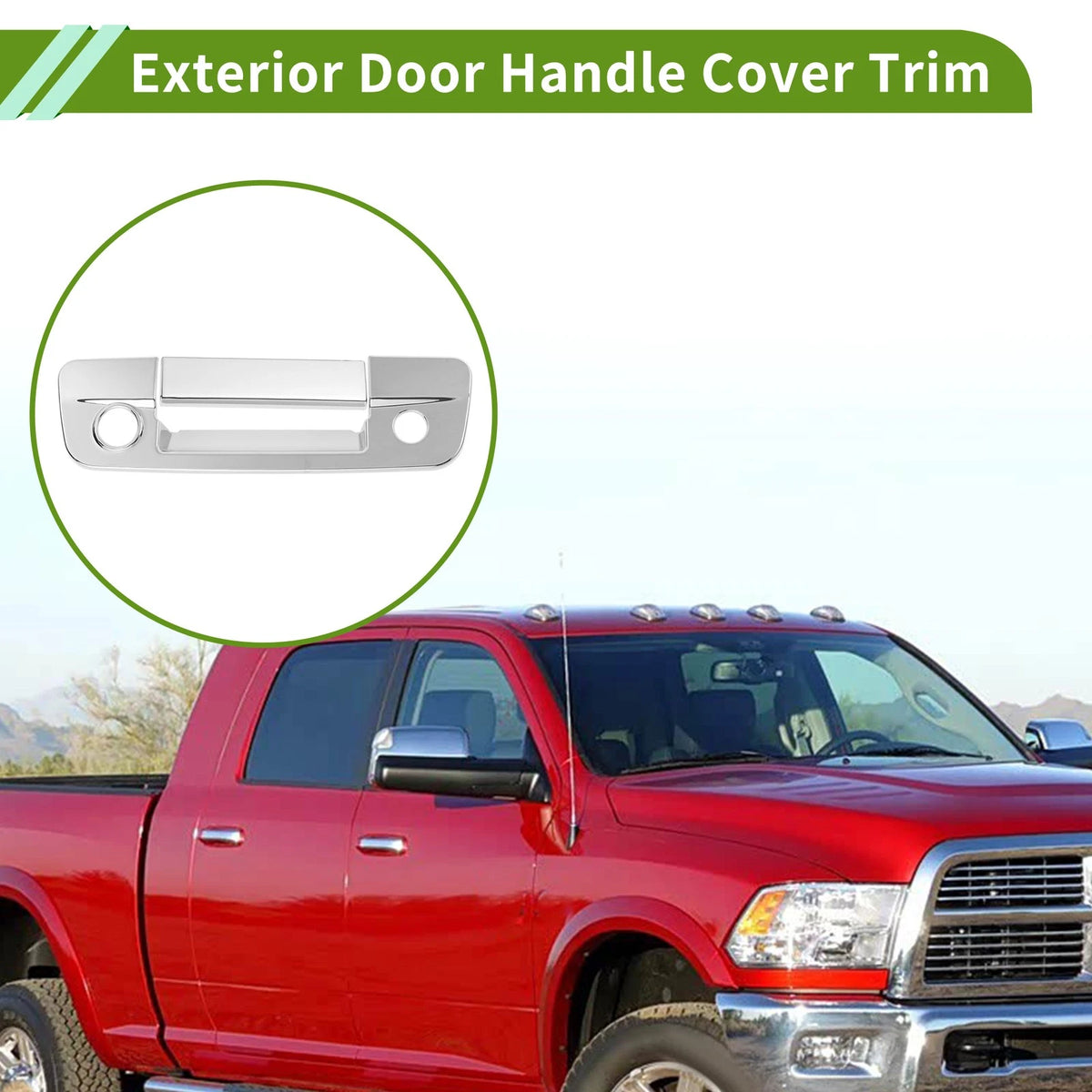 Exterior Door Handle Cover Trim for Dodge Ram 1500 2500 3500 (2009-2018)