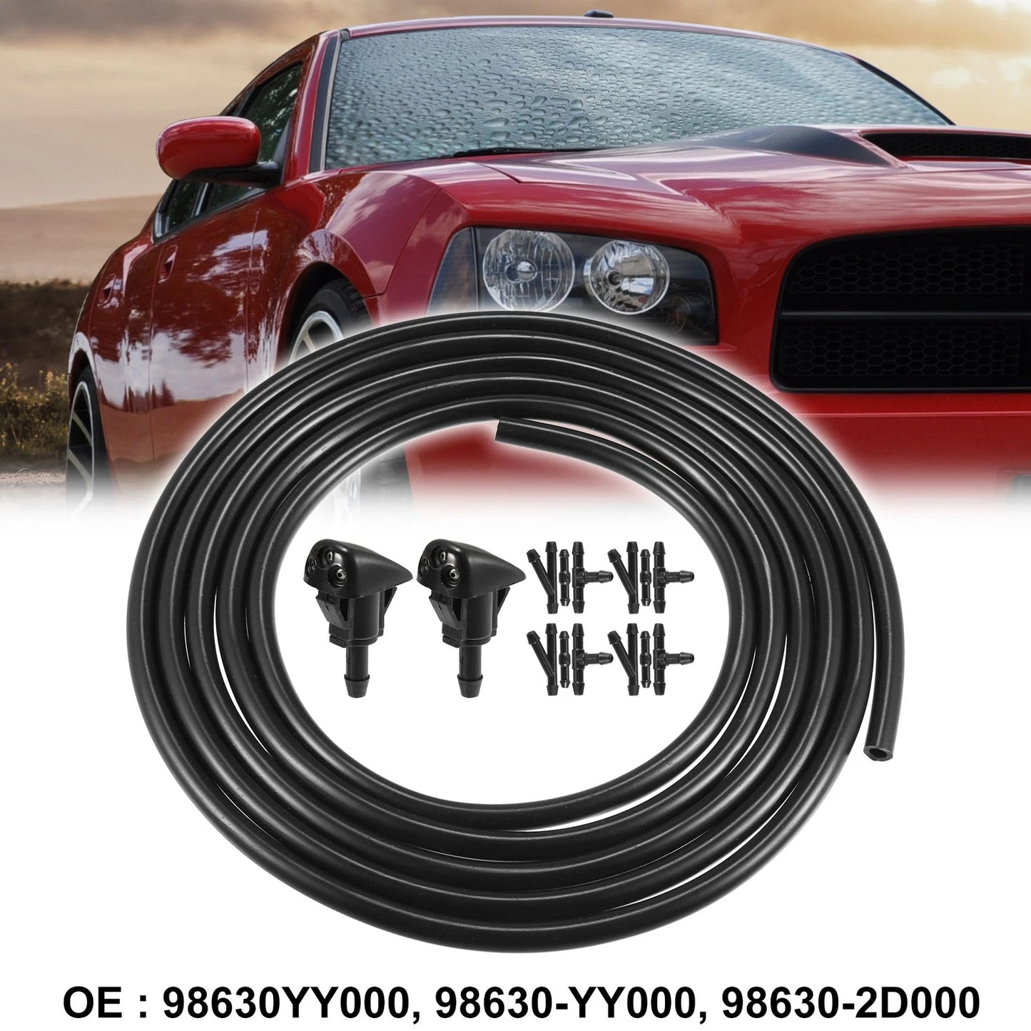 Windshield Washer Nozzles & 2.5m Hose for Hyundai Kia