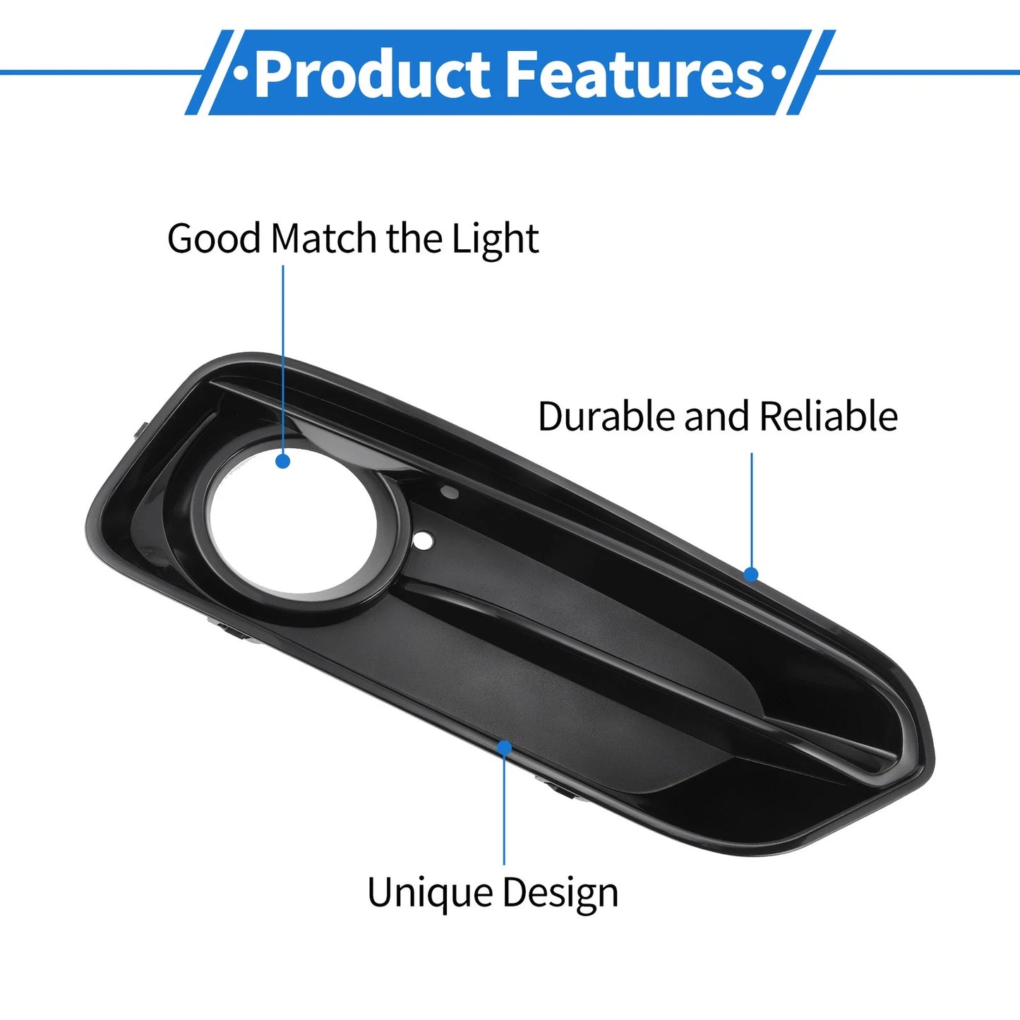 Front Right Fog Light Grill for BMW 1 Series (2015-2018) - 1 Pc Black