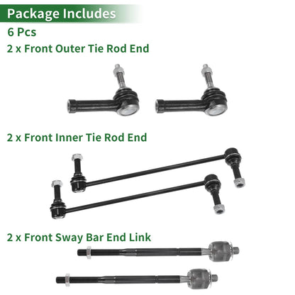 6pcs Front Suspension Tie Rod Ends for Ford Explorer (2002-2010)