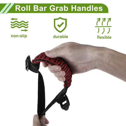 Roll Bar Grab Handles for Jeep Wrangler 2024-2025 - Red Accessories