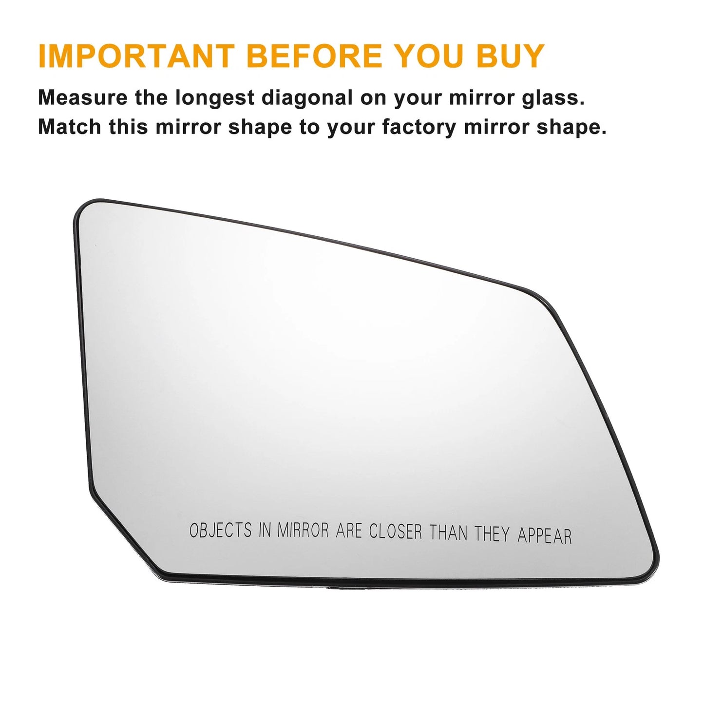Pair White Mirror Glass Left Right Back Heated for GMC Chevrolet