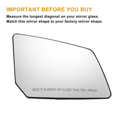 Pair White Mirror Glass Left Right Back Heated for GMC Chevrolet