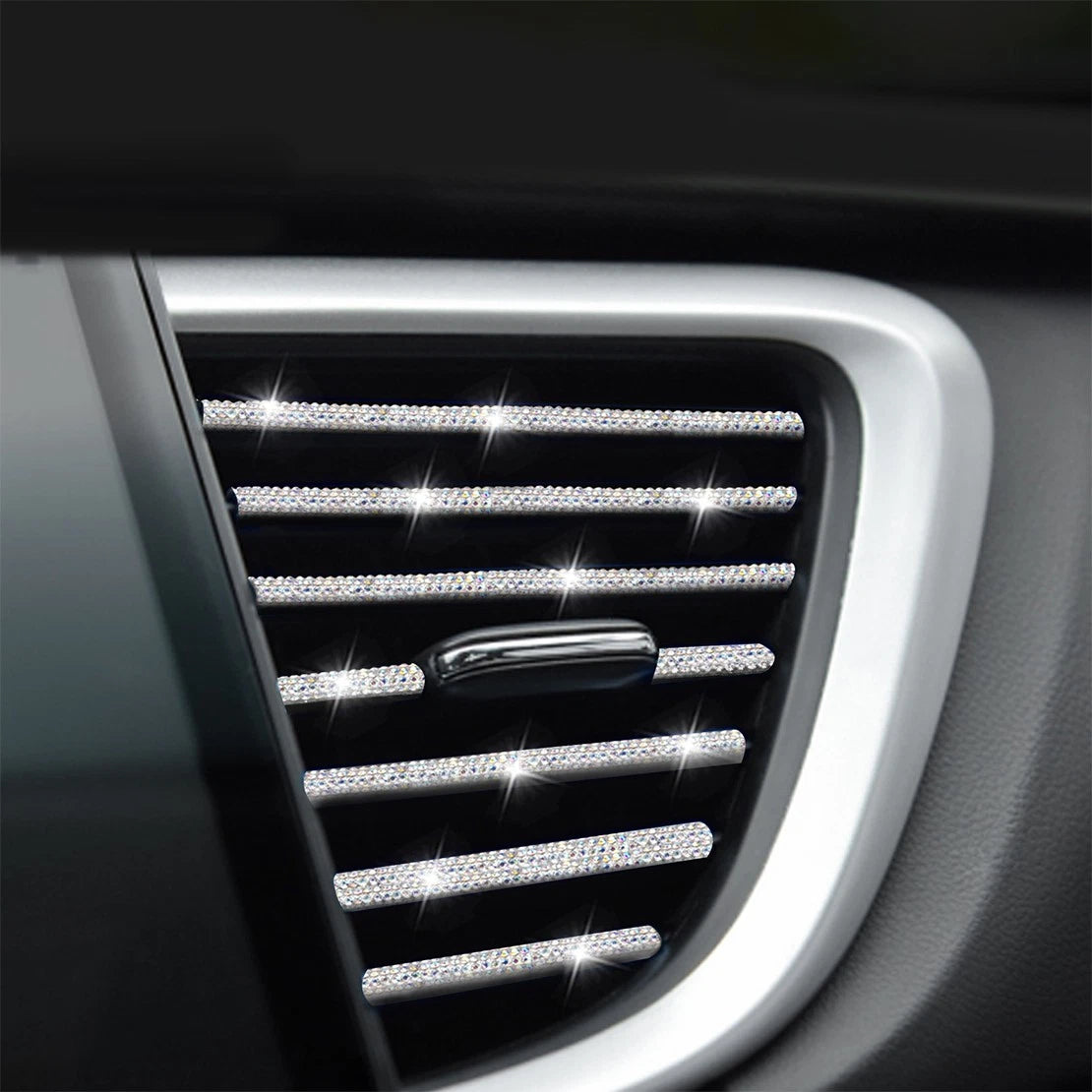 10x Rhinestone Car Vent Decoration Strip for Universal Vehicles