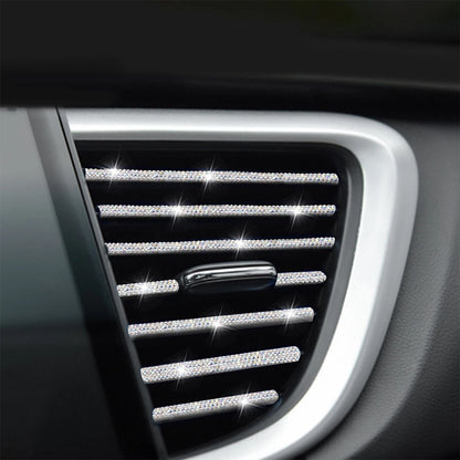 10x Rhinestone Car Vent Decoration Strip for Universal Vehicles