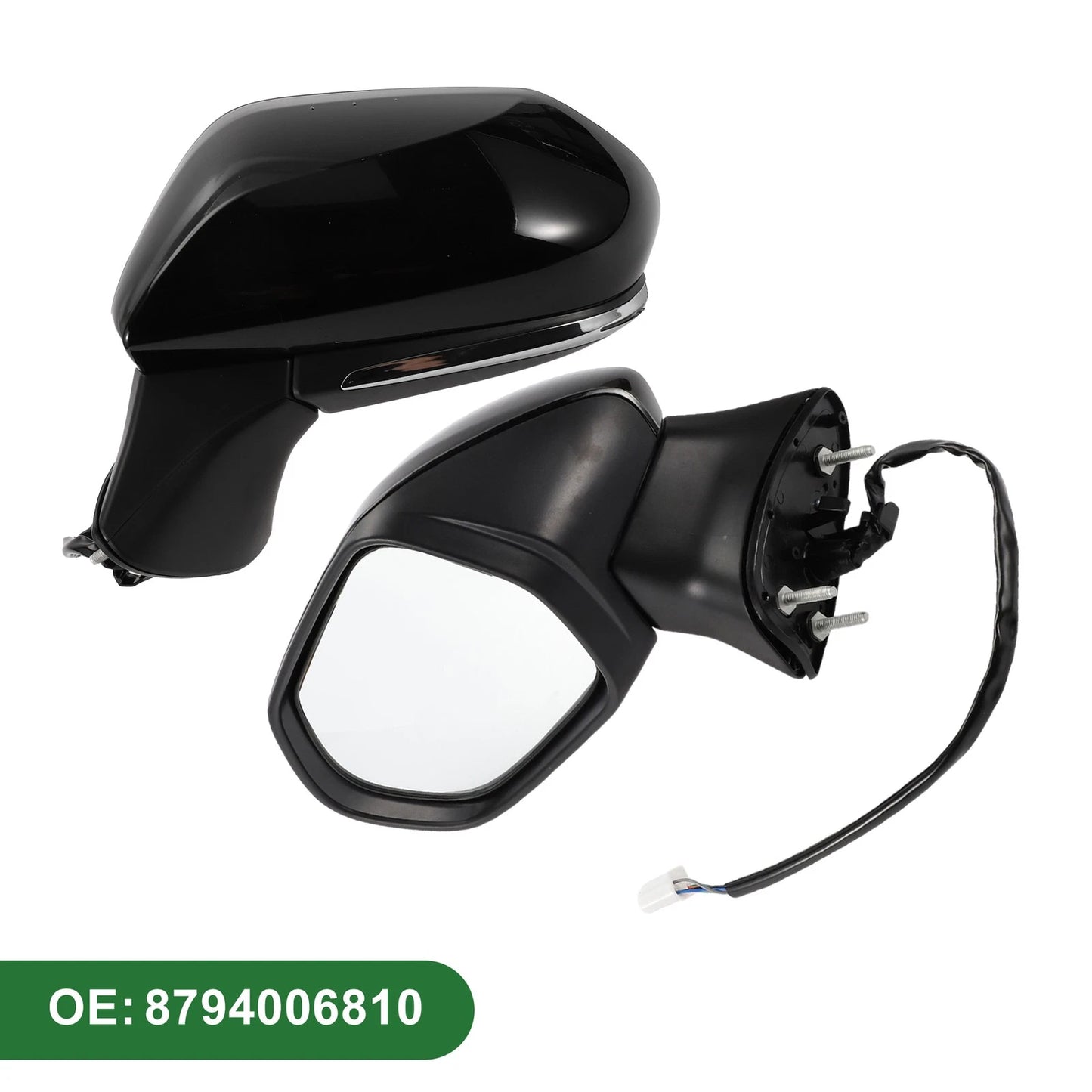 Left Side Door Mirror Replacement for Toyota Camry Manual Folding Gloss Black