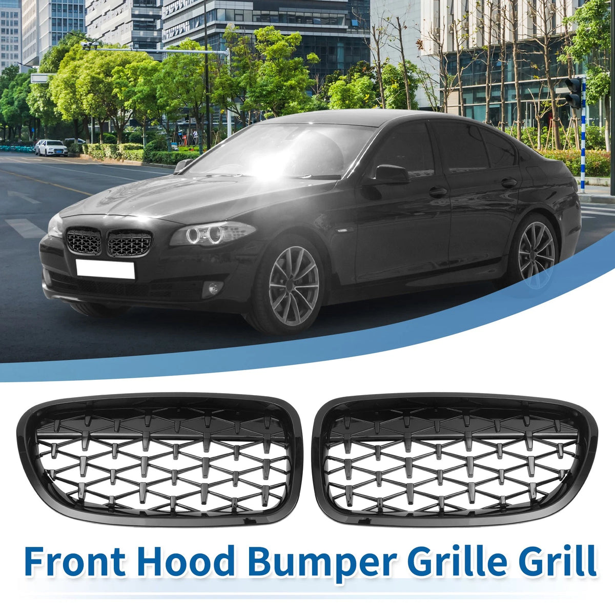 Front Hood Bumper Grille for BMW 528i 535i 550i xDrive (2011-2016)