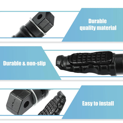 1 Pair Foot Pegs Aluminum Alloy Footrests Pedals Universal Black for Motorcycle