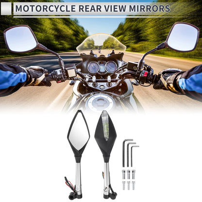 M8/M10 Motorcycle Rear View Mirrors Silver Tone Aluminum Alloy for Motorcycle