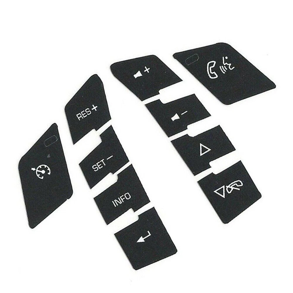 Button Repair Decals Car Sticker 1 Set ABS Black