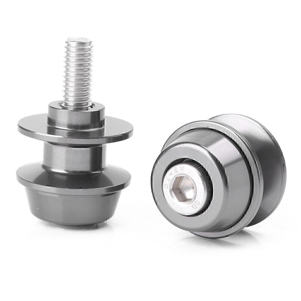 8mm Grey Swingarm Spools for Suzuki GSR750 GSX1300 GSXR600 SV1000 SV650 (2011-2019)