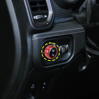 Headlight Switch Button Knob Trim Cover for Dodge Ram 2010-2017 Red
