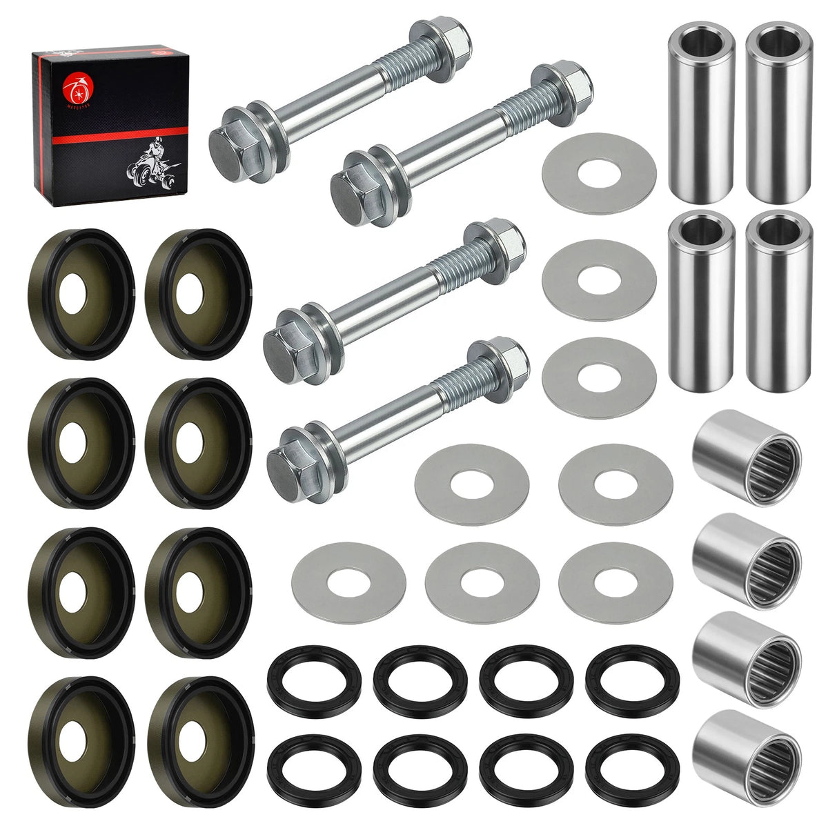 Front Lower A-Arm Bushing Seal Kit w/Bolts for Kawasaki KFX400 (2003–2006)
