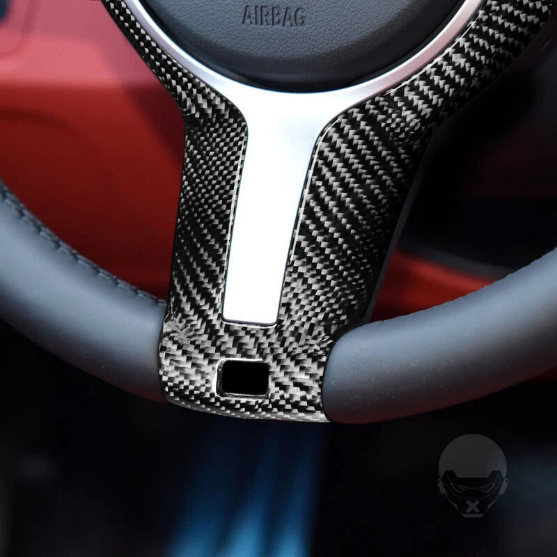 Real Carbon Fiber Car Steering Wheel Cover Trim fits BMW M-sport 1 2 3 4 X5 X6