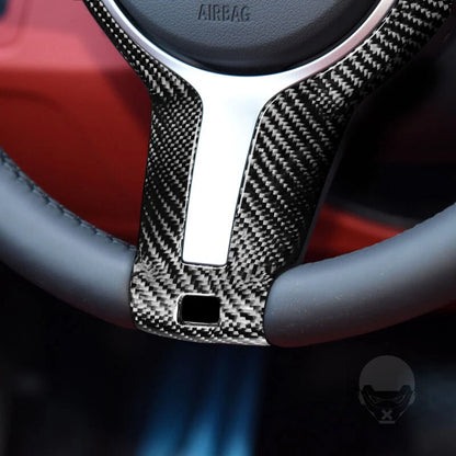 Real Carbon Fiber Car Steering Wheel Cover Trim fits BMW M-sport 1 2 3 4 X5 X6