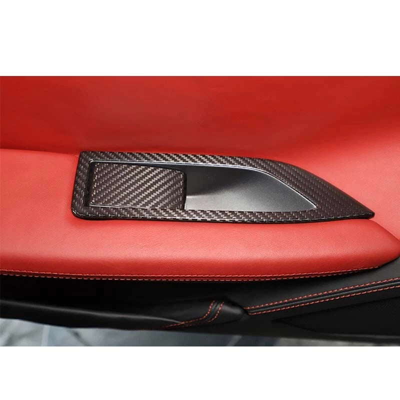 Dry Carbon Fiber Window Lift Switch Panel Cover Trim for Ferrari 458 2011-2016