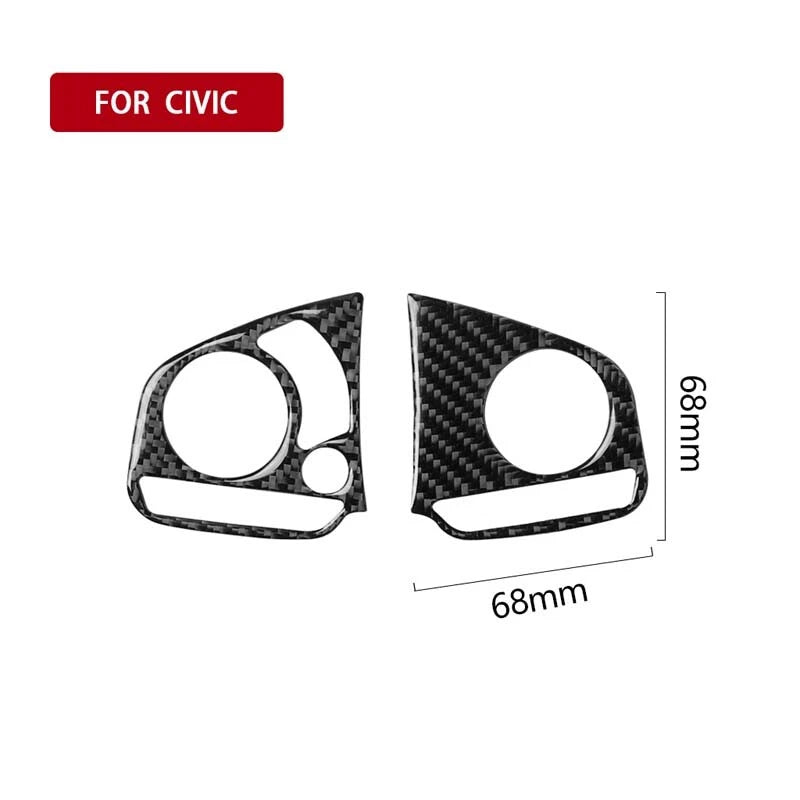 Carbon Fiber Steering Wheel Remote Control Button Trim fit for CIVIC X