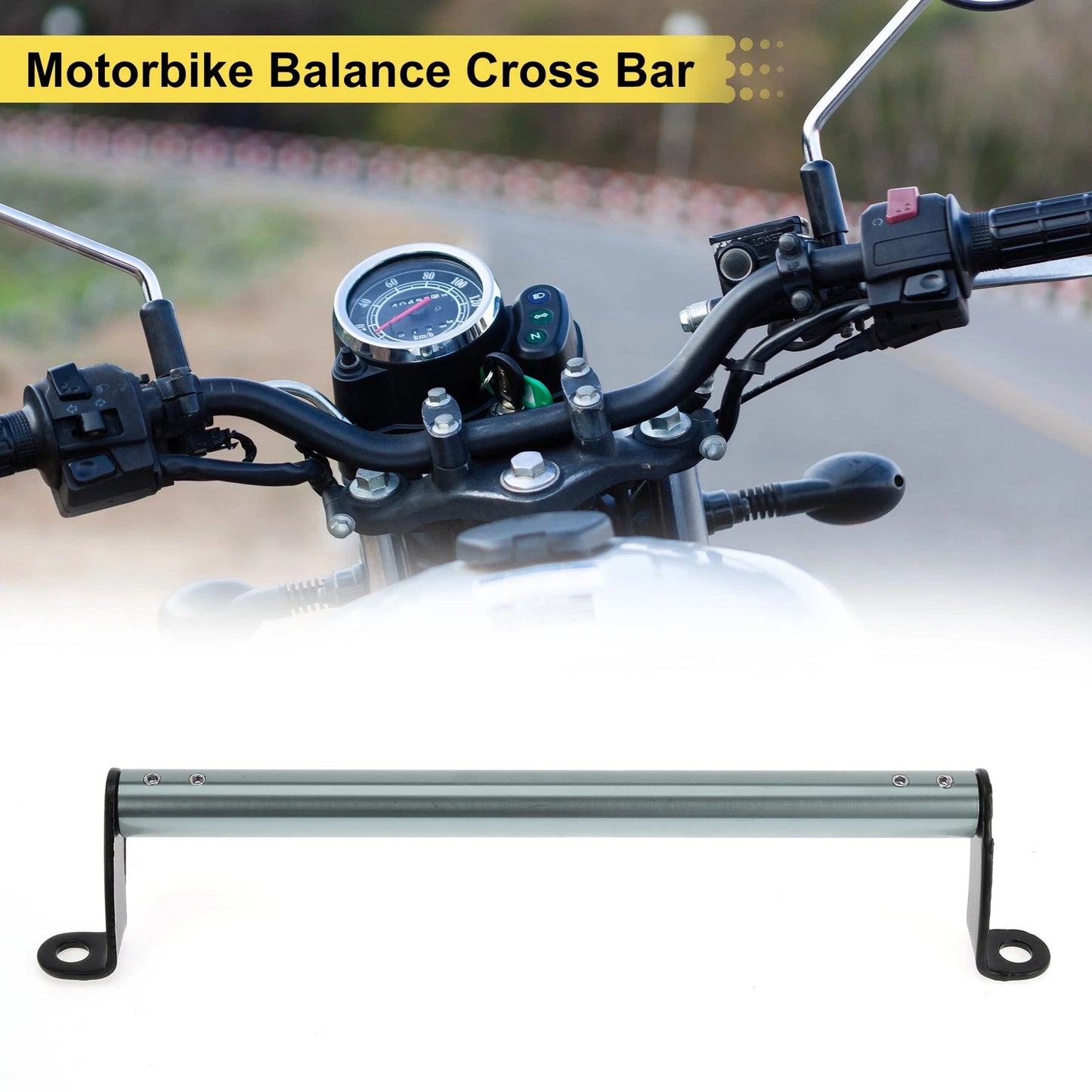 Cross Bar Handlebars / 0.41" Hole Diameter / Titanium Tone for Motorcycle